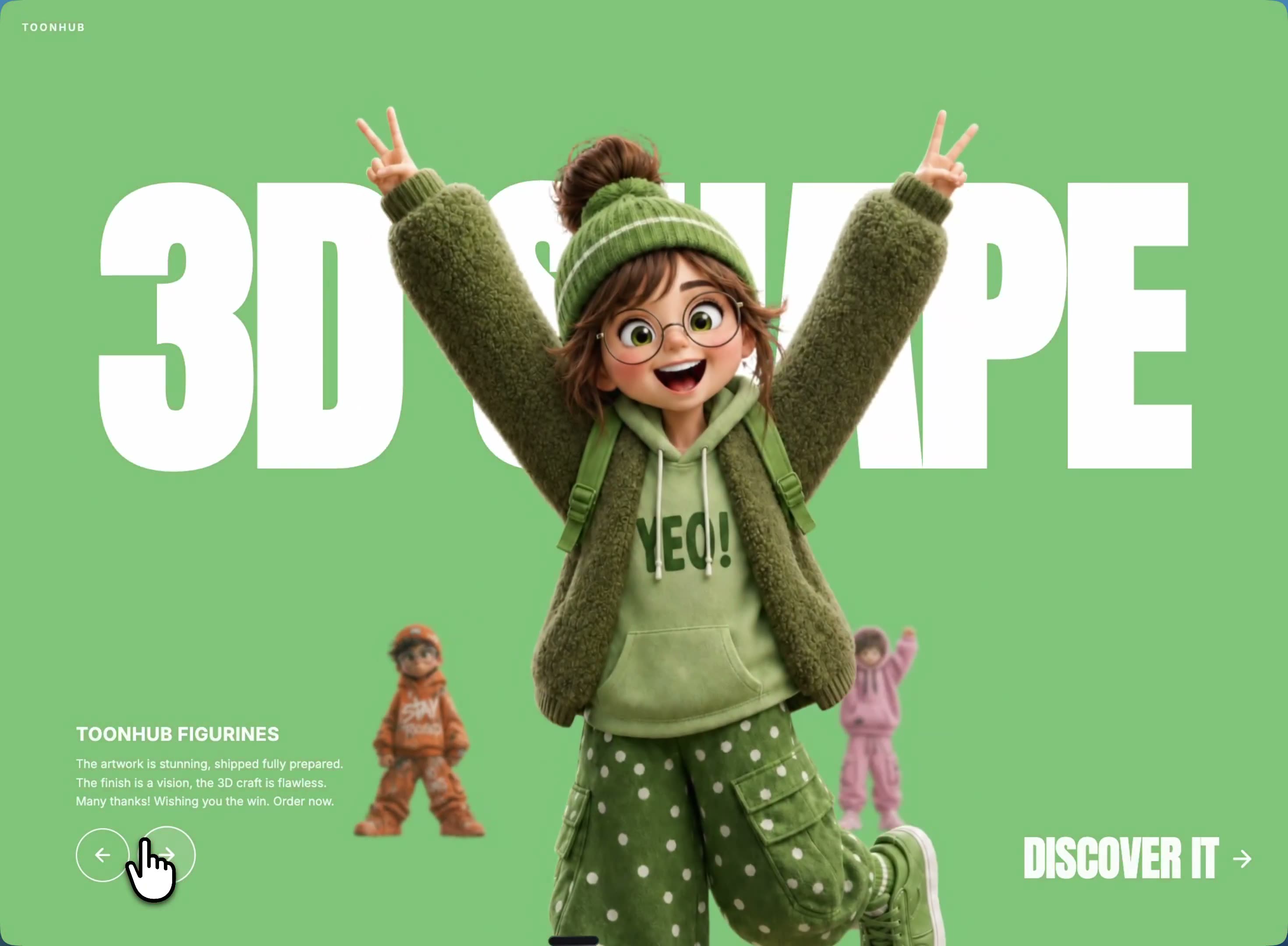 Responsive 3D Character Carousel UI